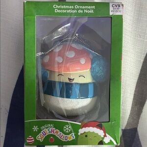 Squishmallows Festive Ornament with Red Hat and Blue Earmuffs BOX DAMAGED